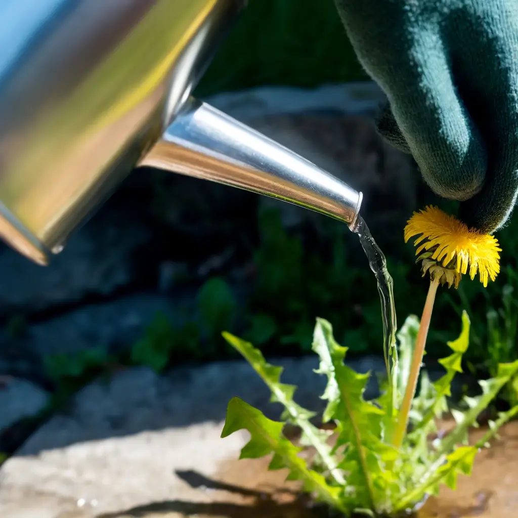 How to use boiling water to kill weeds